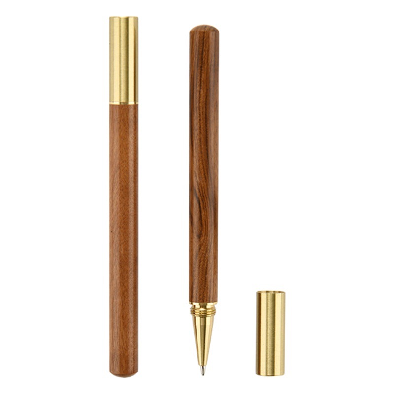 Business stationery gifts metal brass wood pen custom LOGO high-grade solid wood signature advertising pen wholesale