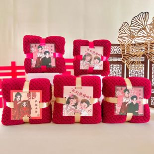 Wedding Towel Gift Box Set with Creative Wine Red Envelope, Bear Towel for Dowry, Wedding, and Bridesmaid Return Gift