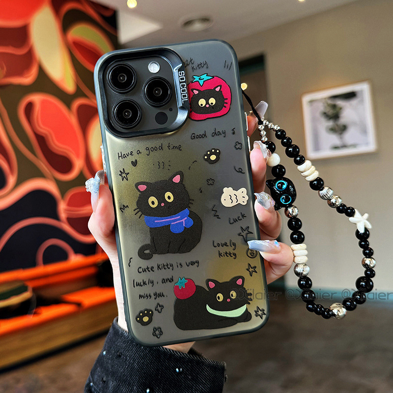 For Infinix Tecno Spark 30c Phone Case Spark6 Go Tomato Black Cat Colored Silver Drop-Resistant