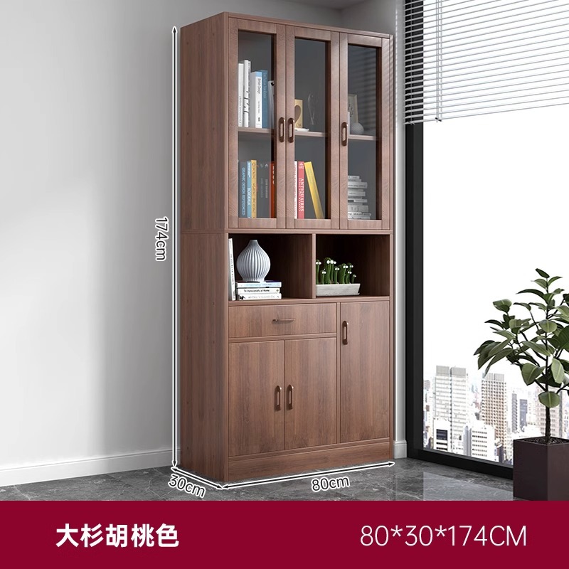 Estantes de madera maciza Estantes de piso sala de estar Oficina archivador contra la pared Gabinete de madera Gabinete de biblioteca doméstica