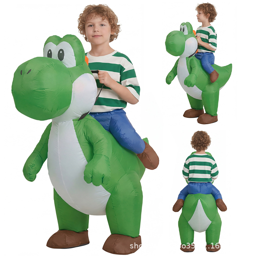 Super Mario Yoshi Riding Dinosaur Inflatable Costume Yoshi Halloween Cross-Border Cartoon Performance Costume