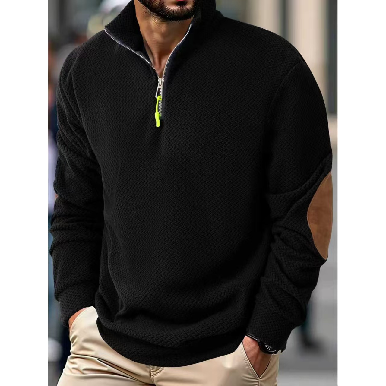 2025 New Cross-Border Men's Outdoor Jacket Amazon Corduroy Casual Stand Collar Long-Sleeved Sweatshirt in Stock