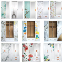 钢制家用衣柜儿童卧室铁皮衣橱法式彩色收纳柜出租房小户型储物柜