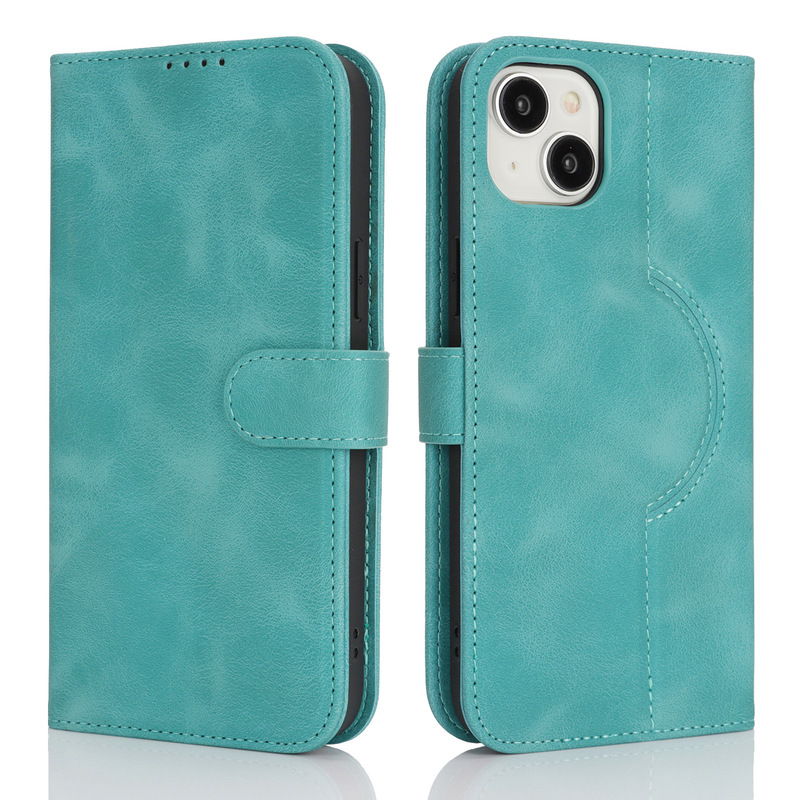 For iPhone 15 Leather Case Apple 15 Pro Max Double Fold Wallet Leather Case Magsafe Edition