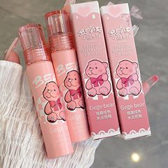 Gogo Bear Cute Colorful Lip Glaze Water Glossy Mirror Glass Lip Female Student Lipstick Niche Brand Affordable Lip Gloss