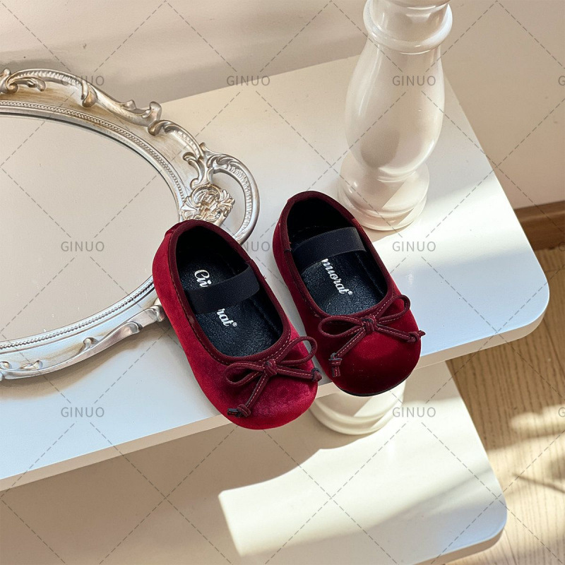 Spring Baby Girl Shoes Soft Sole Toddler Shoes Korean Style Versatile Spring & Fall Girls Fashionable Princess Shoes One-Year-Old Baby Leather Shoes