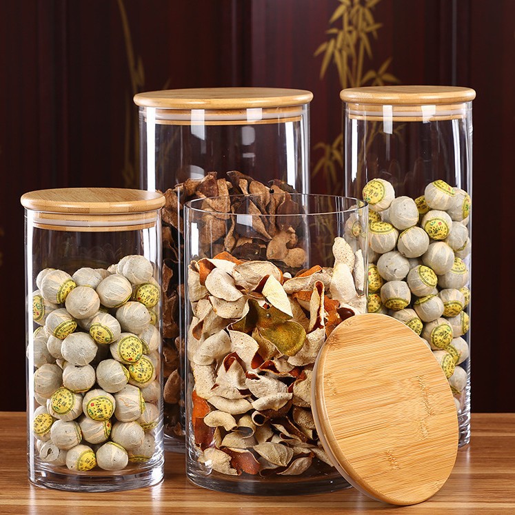 Sealed Jar, High Borosilicate Glass Storage Jar, Sealed Jar for Storing Grains, Tea, Dried Fruits, Snacks, Large Capacity