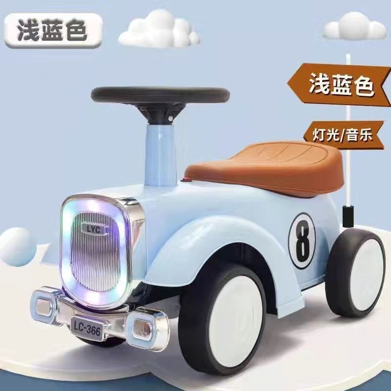子供用レトロカー、赤ちゃんが座ることができる四輪スクーター、横転防止サイレントホイールおもちゃ、1歳から4歳の幼児用ツイストカー|undefined