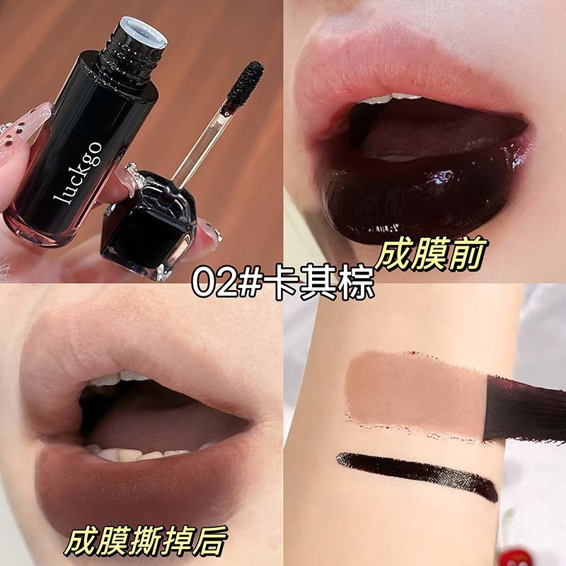 Luckgo Peel-Off Lip Gloss, Long-Lasting Matte Korean Style, Waterproof and Sweat-Proof Peel-Off Lip Gloss, Student-Friendly Domestic Makeup