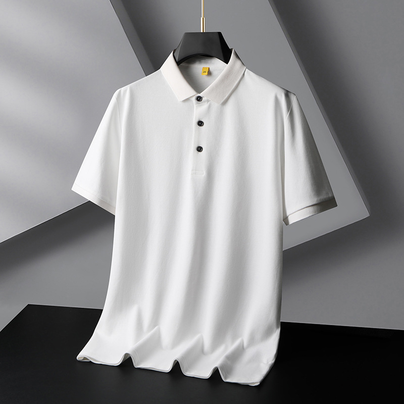 胖佬2025夏季百搭男士全棉短袖T恤肥佬加肥加大码商务翻领半袖pol