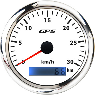 Motuoche – automobile instrument 24V - silver-bezel-white-face-30kmh