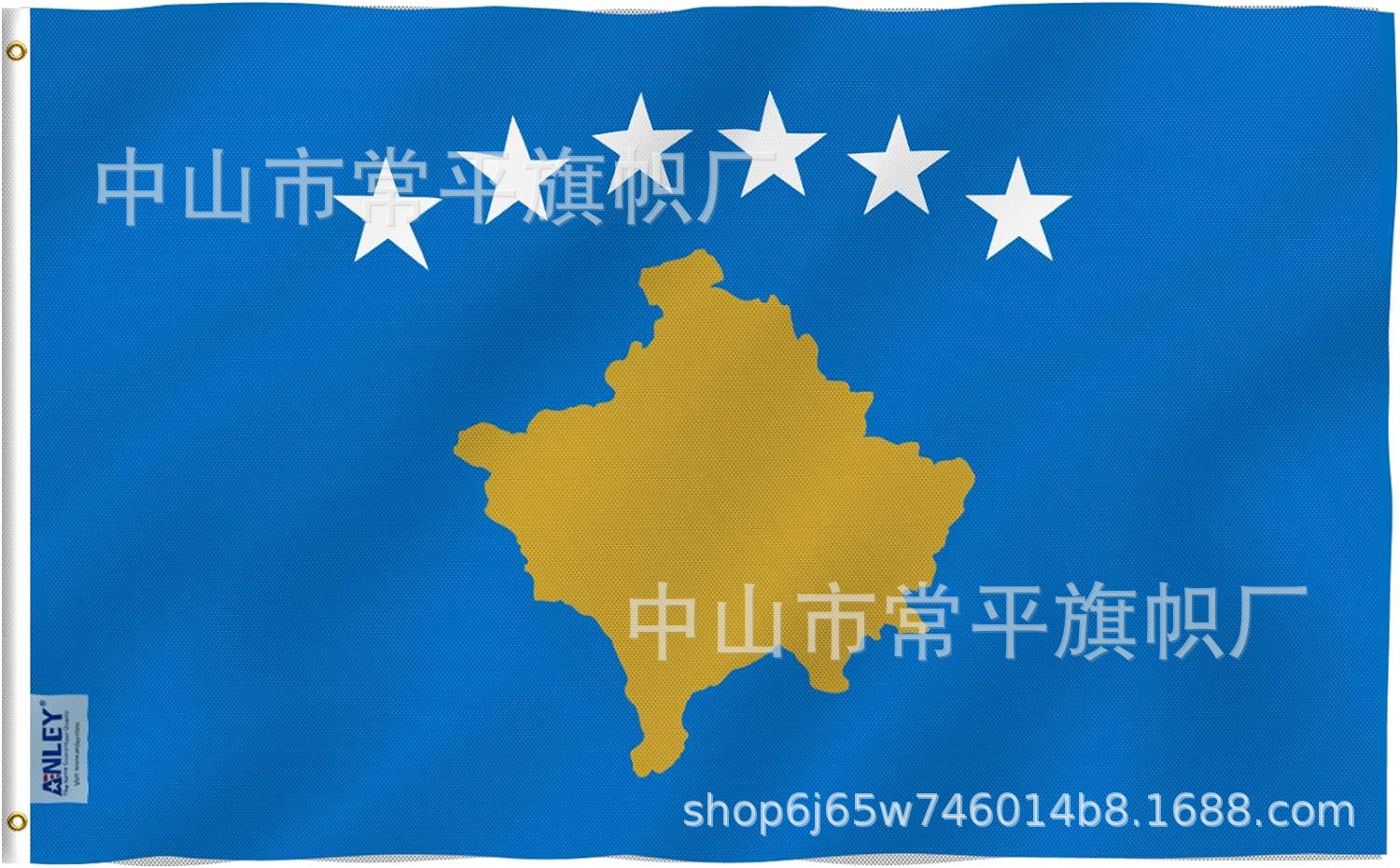 DANF bandera de la UE exportación de bandera transfronteriza 100D poliéster doble bandera 300D cabeza de lona de nylon 3 * 5ft