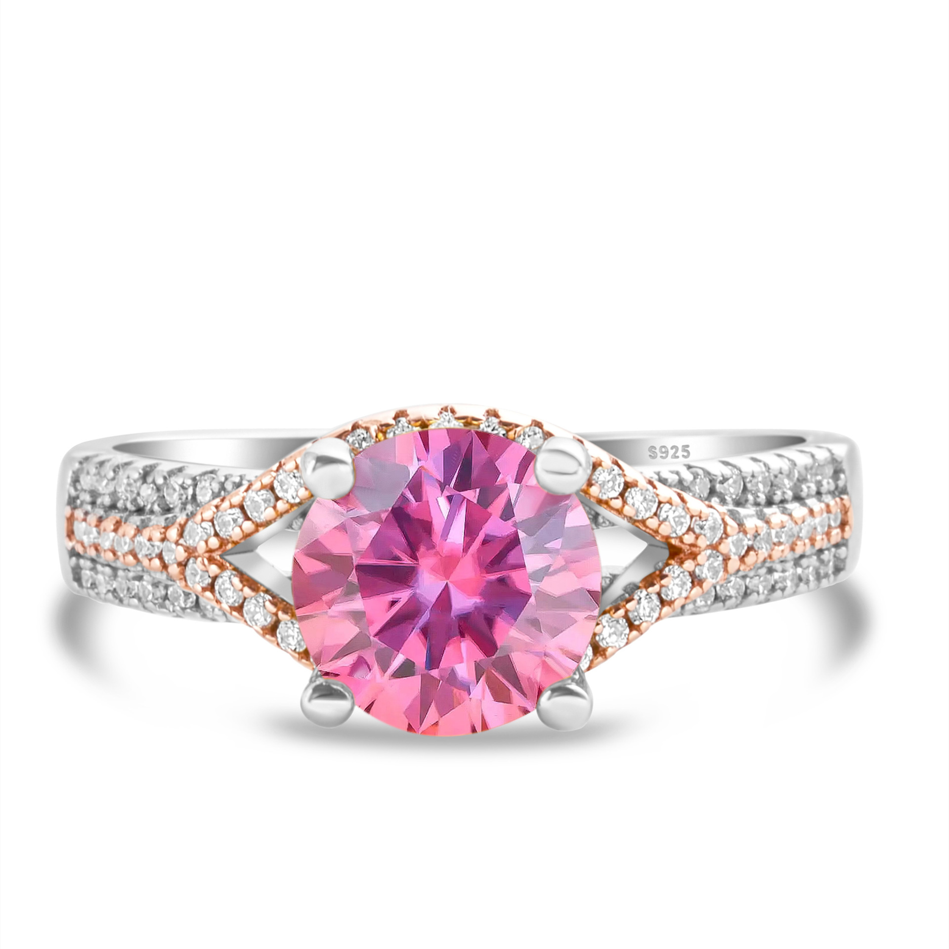 Anillo de flores de automóviles anillo de diamantes de moissan anillo de plata femenino exagerado oro anillo de diamantes de dos colores anillo de chatarra en vivo suministro