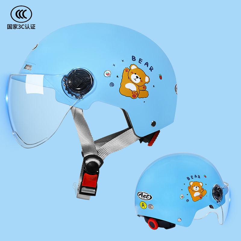Universal Electric Vehicle Summer Helmet 3C Certified New Hat Motorcycle Helmet (Auto Parts and Accessories) - blue