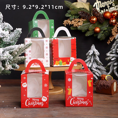 クリスマス1粒入りの手提げ窓紙コップケーキ包装箱マフィン箱卵箱焙煎スイーツ包装箱