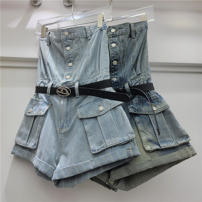 American Hot Chick Shorts Blue Jeans 2026 nuevo diseño de verano Jumpsuit Shorts