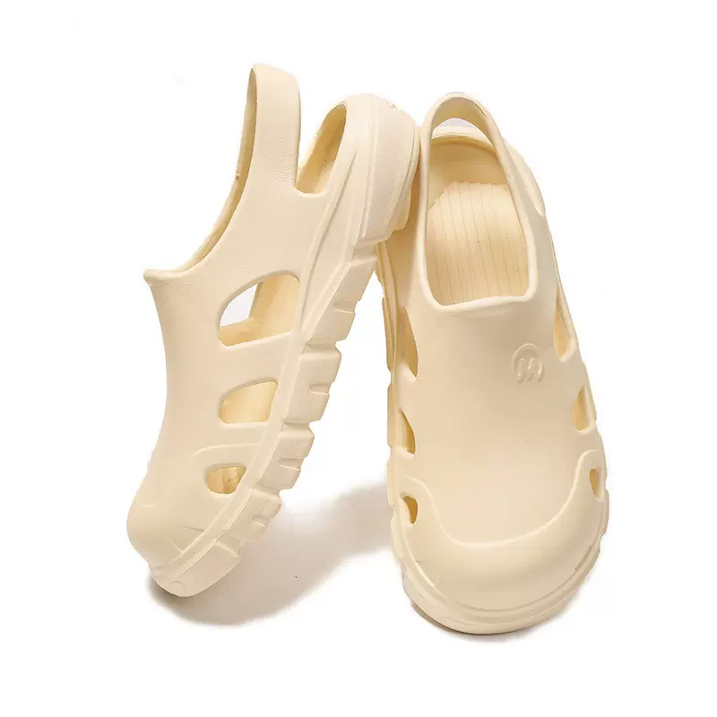 2024泰国跨境新款洞洞鞋女夏季懒人防滑防水鞋带后跟护士包头凉鞋