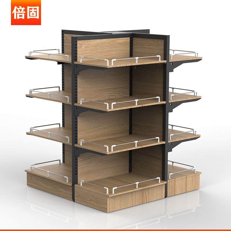 【2311人收藏】超市便利店文具店四向四面展示架多面可移动中岛促