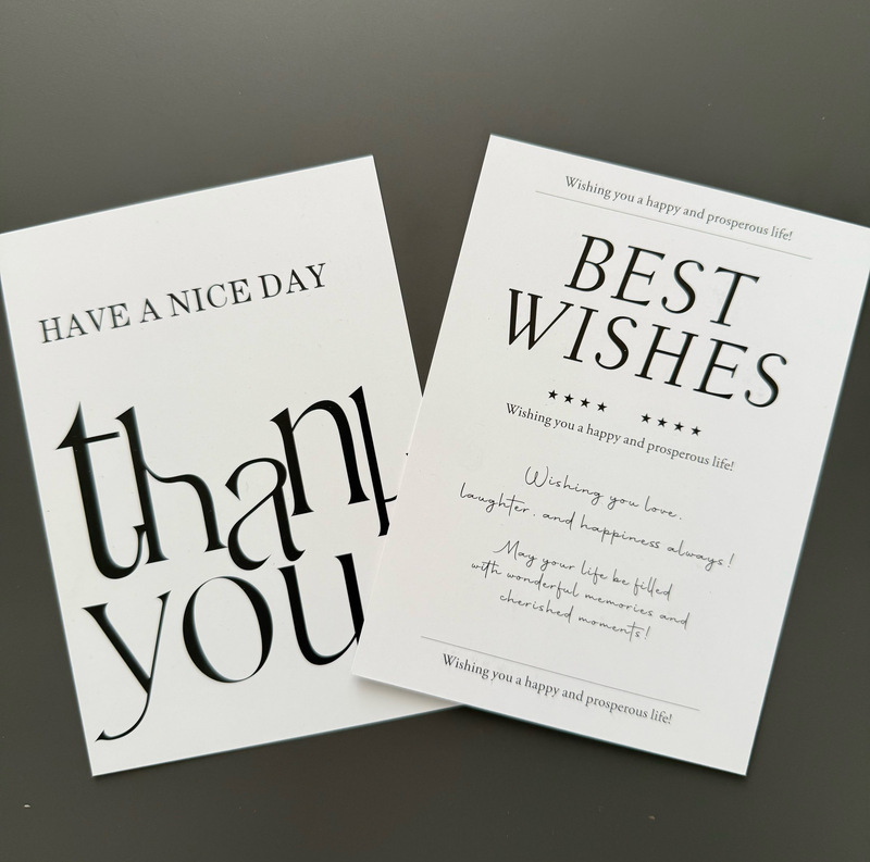 Ready-Made Floral Flower Shop Card Simple Art Paper Design Message Card Thankyou Gift Box Matchinging