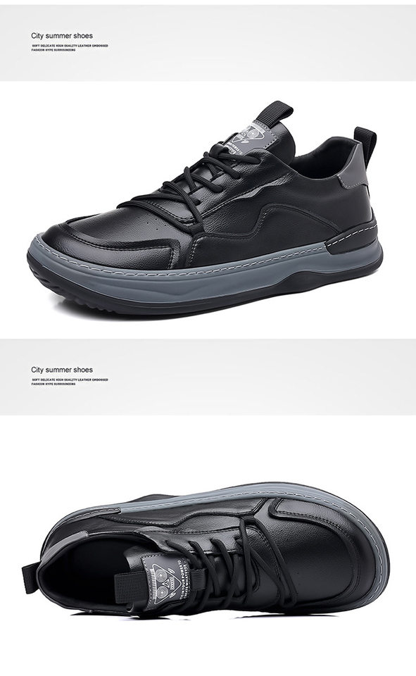 Giày sneaker nam da bò thật mũi tròn, đế bằng chống trượt, thoáng khí, phối đồ dễ dàng — Dép sandal -1 màu trắng, Dép sandal -1 màu đen, Giày bệt màu trắng, Giày bệt màu đen chi tiết 25