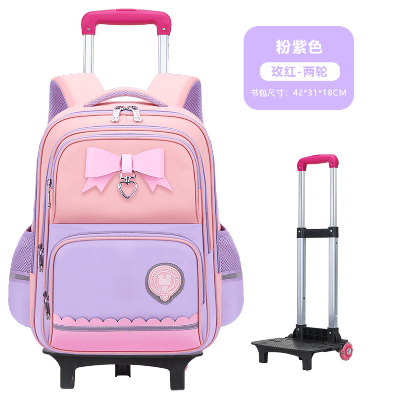 26 nuevas mochila de tirón para estudiantes de escuela primaria para mujeres 2 - 3 - 6 grados mochila de hombro para niños desmontable a prueba de agua de gran capacidad