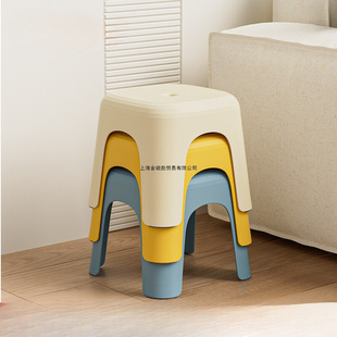 Xihu Plastic Small Stool for Children, Household Use, Square Stool for Living Room, Dragon Tea Table Stool, Small Chair, Bathroom Non-Slip Low Stool