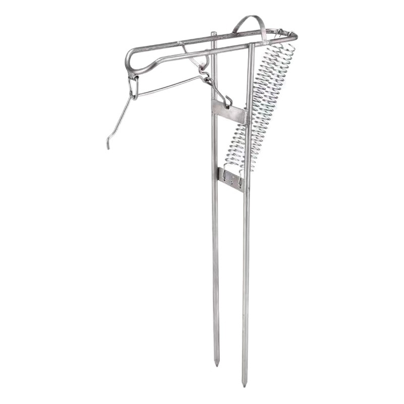 Automatic Fishing Rod Holder, Sea Rod Hand Rod with Spring Fishing Ground Insertion Bracket, Universal Stainless Steel Long-Range Casting Rod Lifter