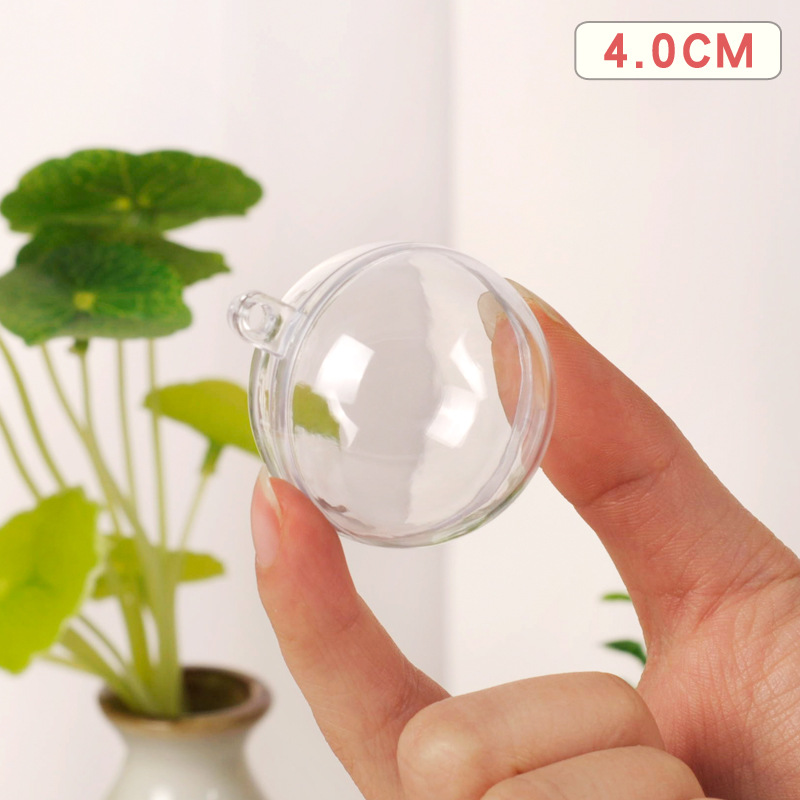 Bola de acrílico transparente, bola de Navidad, árbol de Navidad, fiesta de boda, bola decorativa, caja de embalaje de bola redonda de plástico que se puede abrir y cerrar