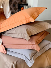 100支新疆长绒棉枕套一对装纯色酒店风棉家用枕头套48x74cm