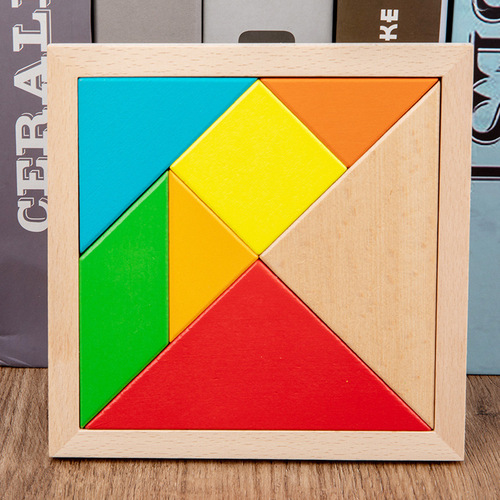 Tangram teaching aids primary school students puzzle first grade kindergarten puzzle children early education educational wooden toys wholesale