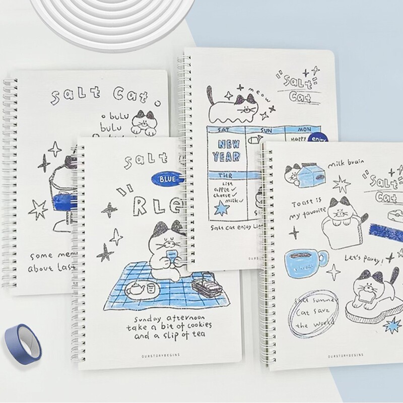 First-Class A5 Spiral Notebook for Homework Notes, Lined Notebook, Cartoon Simple Creative Ins-Style Cute Illustration Notebook First-Class A5 Spiral Notebook for Homework Notes, Lined Notebook, Cartoon Simple Creative Ins-Style Cute Illustration Notebook