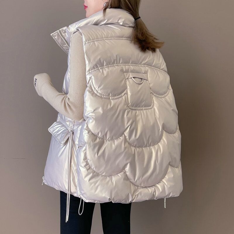 Chaleco de mujer para invierno, chaleco acolchado con cordón_voghion.com