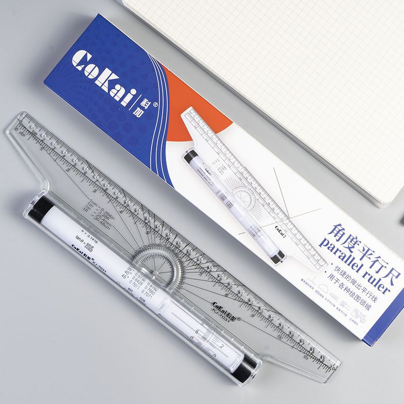 Regla paralela de 30cm Regla de ángulo de rodadura multifuncional Dibujo de rodillo de equilibrio Regla de construcción Diseño de dibujo Regla de traducción