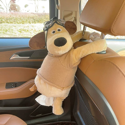 Car tissue box/set – Car Interior Decoration Supplies - khaki-sweater-flying-dog-tissue-box