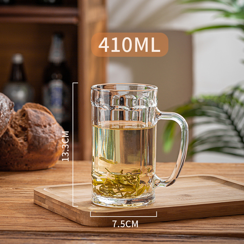 玻璃杯大号加厚带把扎啤酒杯无盖茶楼棋牌室ktv酒吧礼品印字logo|undefined