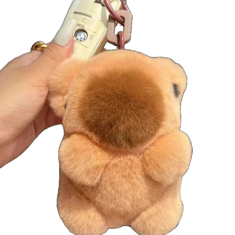 Nuevo espuma espuma capibara colgante muñeca de peluche marmota llavero de automóvil bolso colgante