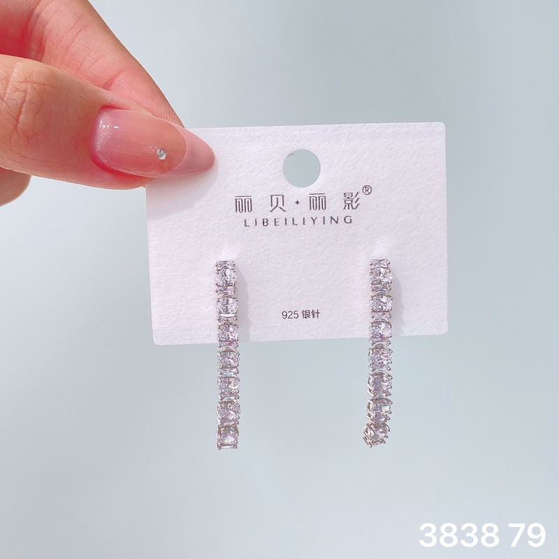 丽银丽贝丽影新款欧美时尚超闪锆石耳钉气质名媛风高级感轻奢耳饰|undefined
