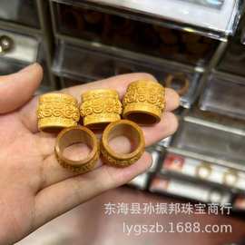 老山檀雕刻回纹编制DIY配饰手串文玩跑环配饰手持配件随机发货