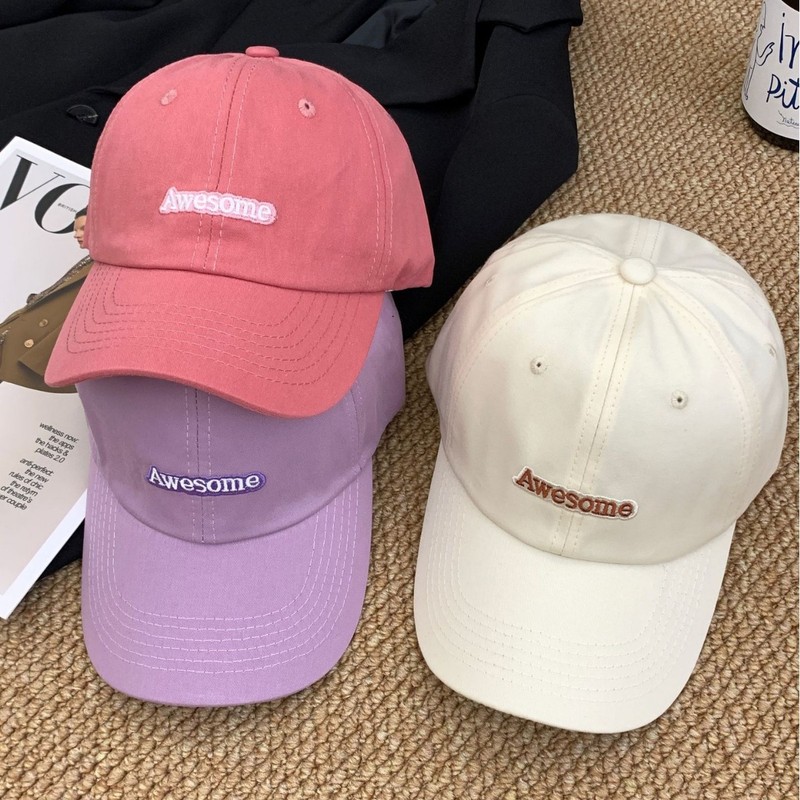 アメリカンソフトトップレター刺繍ピンクひさしキャップ女性用夏の学生カジュアル多用途日焼け止め野球帽男性用トレンディ|undefined