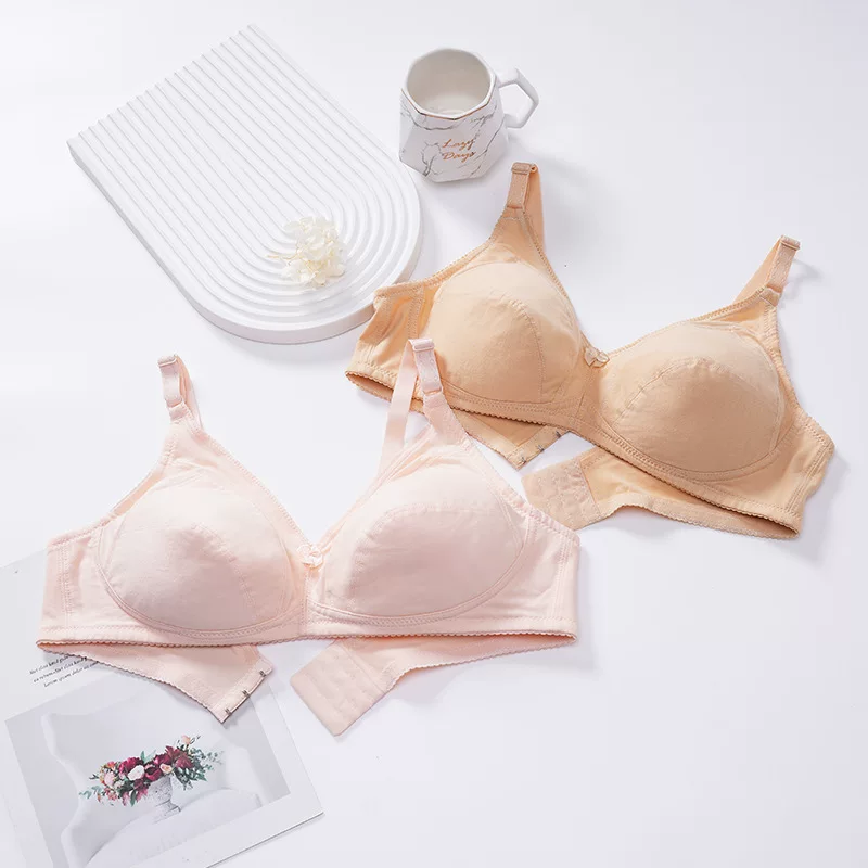 Thin sponge wireless bra, comfortable breathable underwear, plus size, for middle age