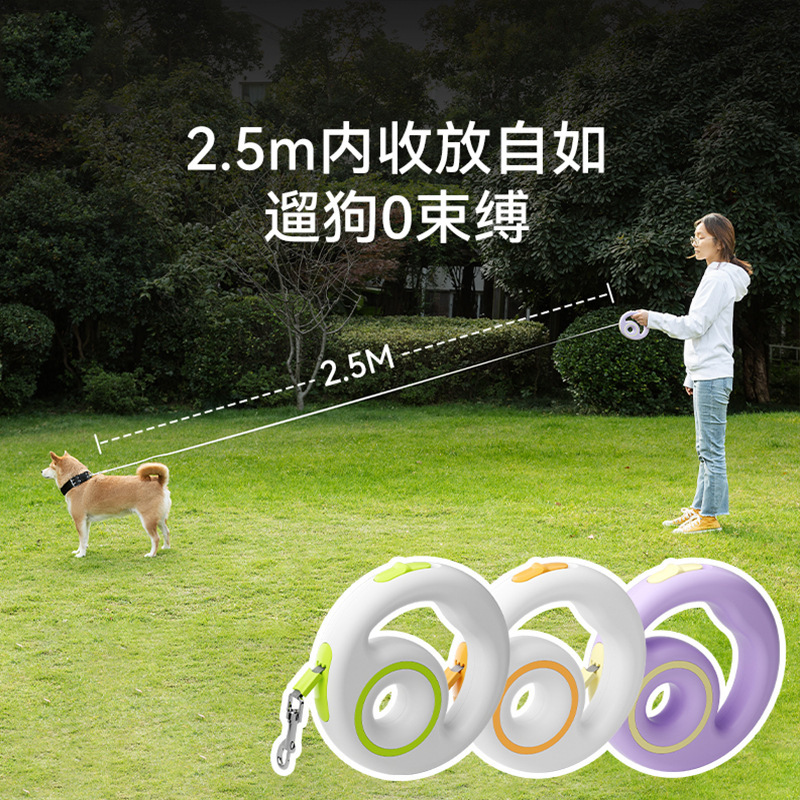 Cuerdas de tracción de mascotas transfronterizas auto retráctiles de tracción para pasear a prueba de explosiones para perros pequeños y medianos perros y gatos