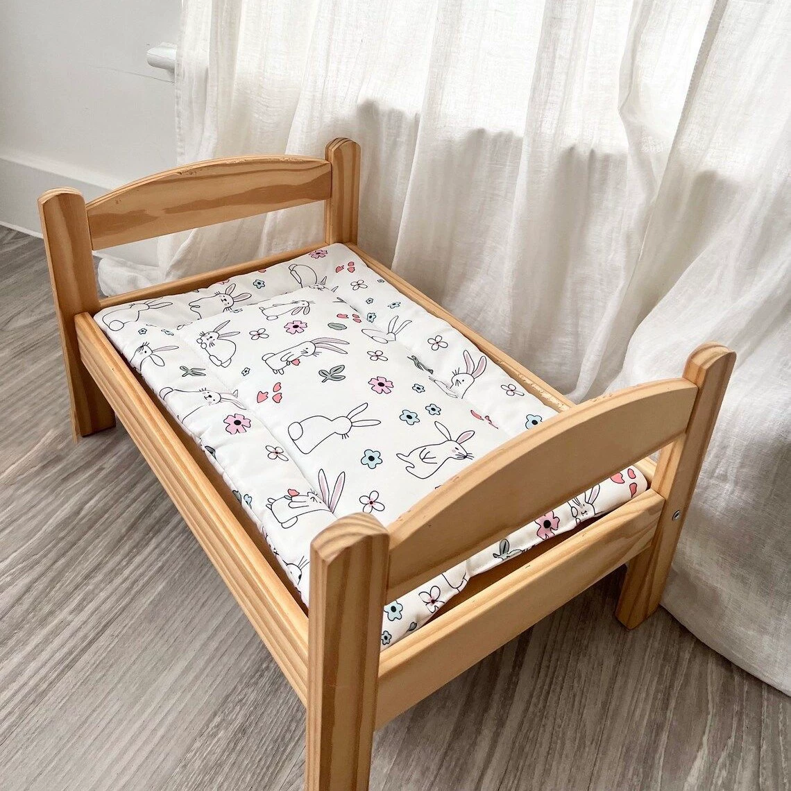 Деревянная кровать Кролика Деревянная кровать для домашних животных с съемными подушками для маленьких животных кровать для животных спать среда обитания