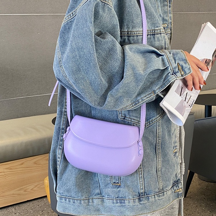 Nei Sattel trendy Mini Moud Casual Broscht Solid Pressed Shell Candy Color Nisch Telefonstasch fir Fraen_voghion.com