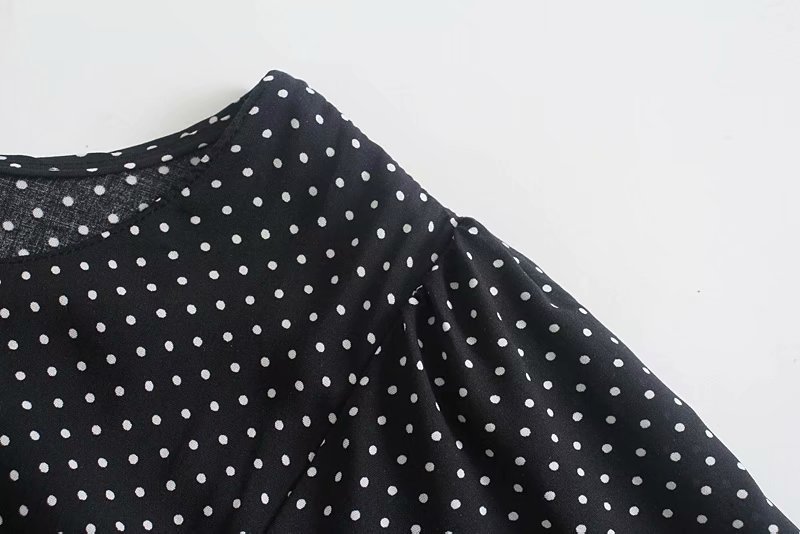 polka dot hollow short-sleeved split dress NSAM40541