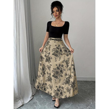 U 73098 French floral maxi dress ��ʽ�黨��ȹ����ͨ�羳