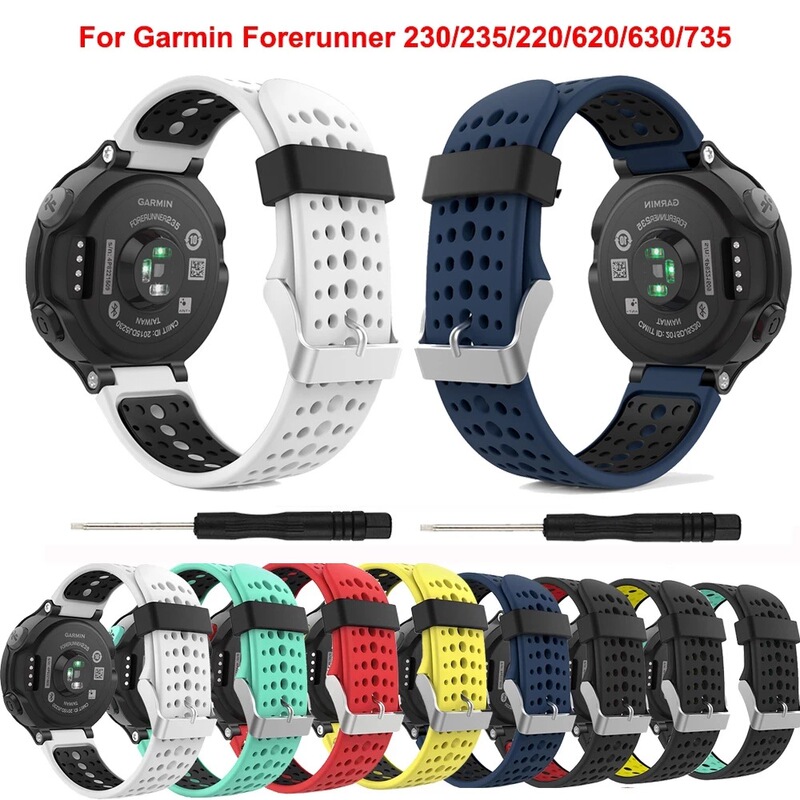 Two-Tone Silicone Strap for Garmin Forerunner 235 735 Watch Band