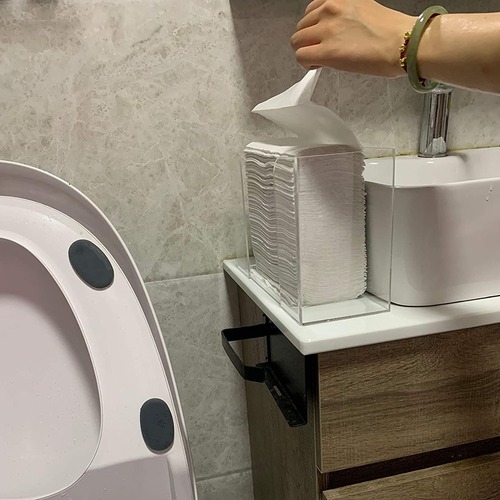 Customized acrylic multi-fold facial tissue box N-fold Z-fold tabletop paper towel transparent bathroom hotel wall-mounted tissue box