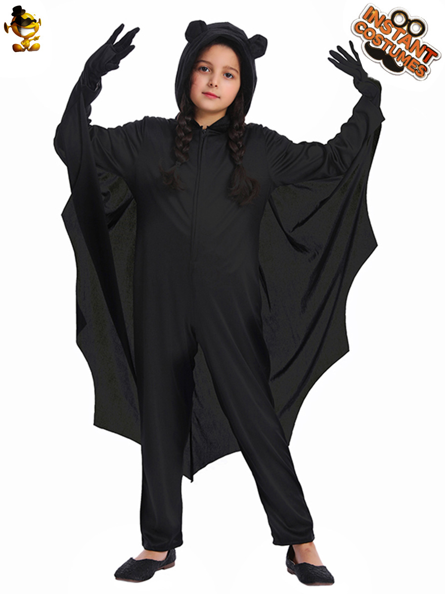 Halloween transfronterizo niños negro bat mono traje de escenario Halloween fantasma Festival Fiesta traje
