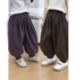 裤子运动裤2025新款女大童秋冬装儿童别致卫裤哈伦灯笼库中小童