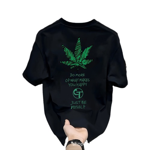 Summer Men's High-End Printed Short-Sleeve T-Shirt  New Fashion Pure Cotton T-Shirt Half-Sleeve Men's Fashion Trendy